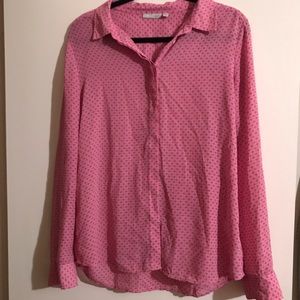 Halogen Pink Button Up Top